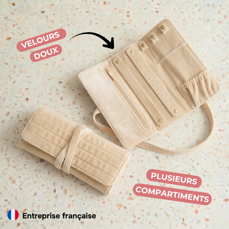 Pochette de rangement pour bijoux en velours