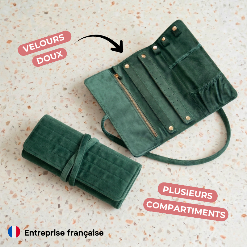 Pochette de rangement pour bijoux en velours