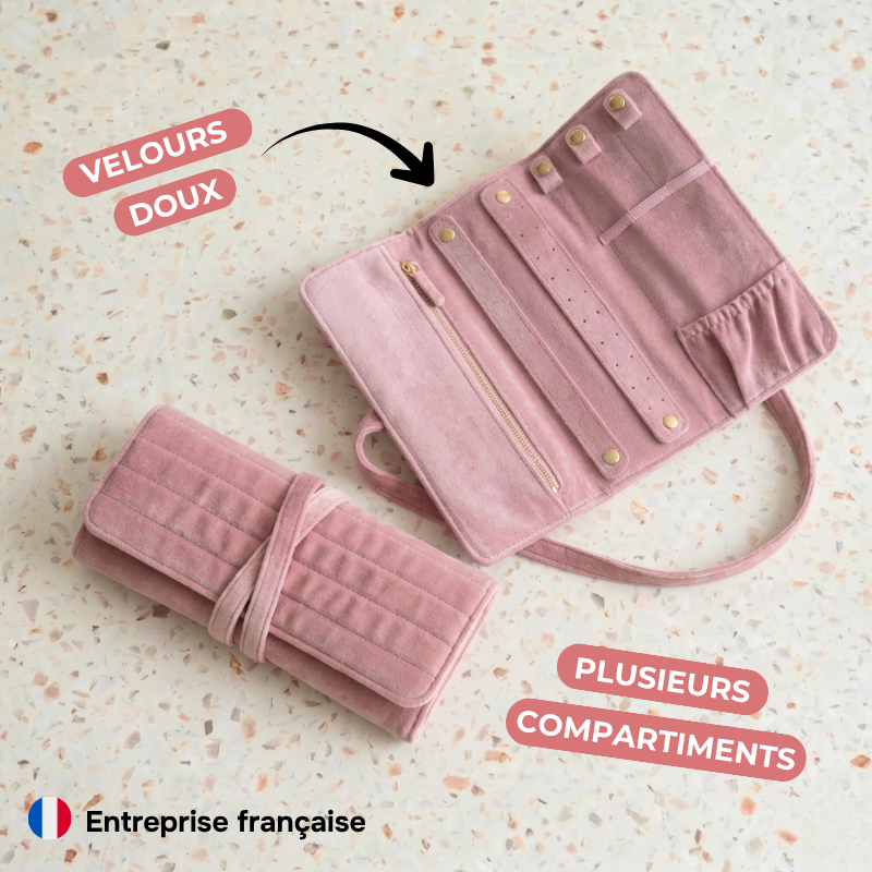 Pochette de rangement pour bijoux en velours